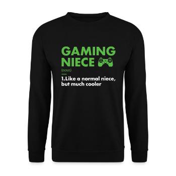 Gamer Niece Definition Gaming - Unisex Sweatshirt - black - Front - Alina (178cm) & Michal (187cm)