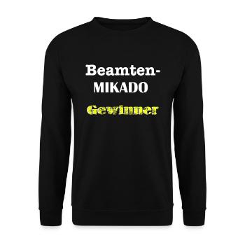 Beamten-Mikado-Gewinner - Unisex Pullover - Schwarz - Vorne - Alina (178cm) & Michal (187cm)