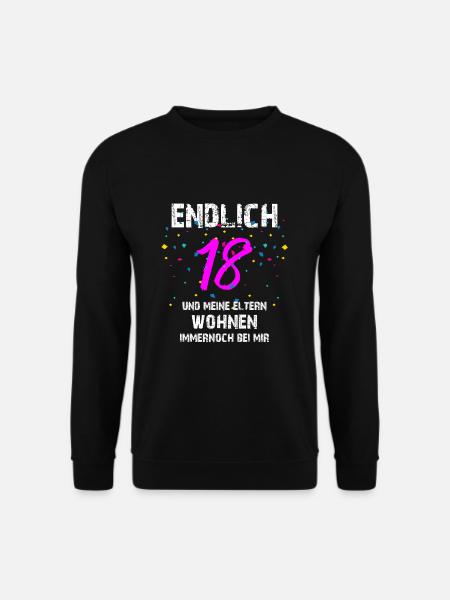 Endlich 18 Geburtstag Lustig Eltern Volljährig - Unisex Pullover - Schwarz