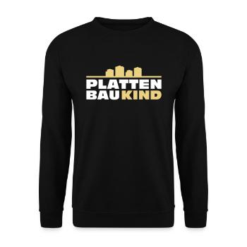 Plattenbau Kind - Osten DDR Ossi Plattenkind Block - Unisex Pullover - Schwarz - Vorne - Alina (178cm) & Michal (187cm)