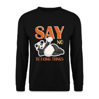 Lazy Panda Say No To Do Things - Unisex Sweatshirt - black - Front - Alina (178cm) & Michal (187cm)