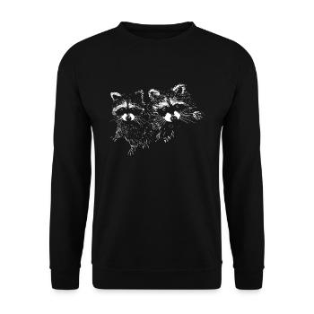 Raccoons - Unisex Pullover - Schwarz - Vorne - Alina (178cm) & Michal (187cm)