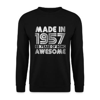 65 birthday born in 1957 Retro Vintage - Unisex Sweatshirt - black - Front - Alina (178cm) & Michal (187cm)