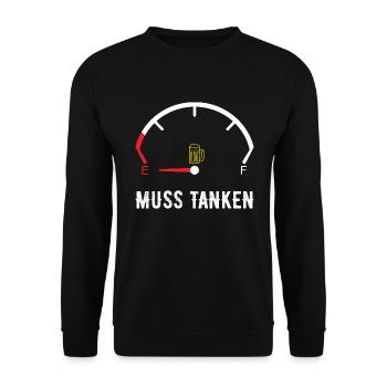 Bier Tanken - Unisex Pullover - Schwarz - Vorne - Alina (178cm) & Michal (187cm)
