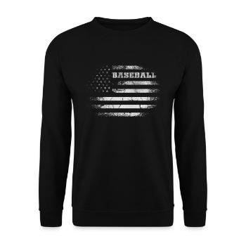 USA flag Baseball - Unisex Pullover - Schwarz - Vorne - Alina (178cm) & Michal (187cm)