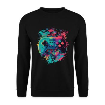 Console rétro - Sweat-shirt Unisexe - noir - Devant - Alina (178cm) & Michal (187cm)