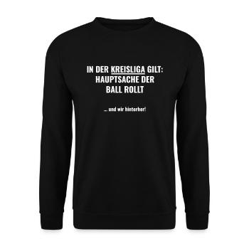 Hauptsache der Ball rollt - Unisex Pullover - Schwarz - Vorne - Alina (178cm) & Michal (187cm)