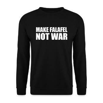 Make falafel not war - Unisex Sweatshirt - black - Front - Alina (178cm) & Michal (187cm)