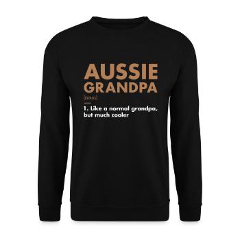 Dog Aussie Grandpa Definition - Unisex Sweatshirt - black - Front - Alina (178cm) & Michal (187cm)