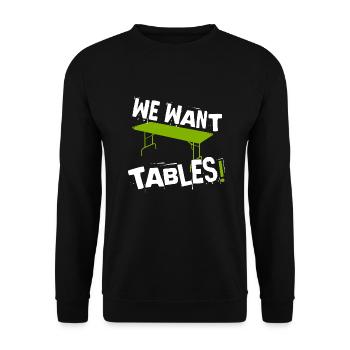 WE WANT TABLES! Wrestling Motif - Unisex Sweatshirt - black - Front - Alina (178cm) & Michal (187cm)