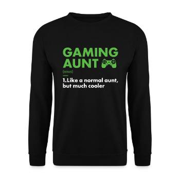 Gamer Aunt Definition Gaming - Unisex Sweatshirt - black - Front - Alina (178cm) & Michal (187cm)
