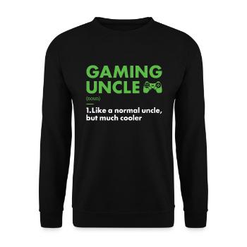 Gamer Uncle Definition Gaming - Unisex Pullover - Schwarz - Vorne - Alina (178cm) & Michal (187cm)