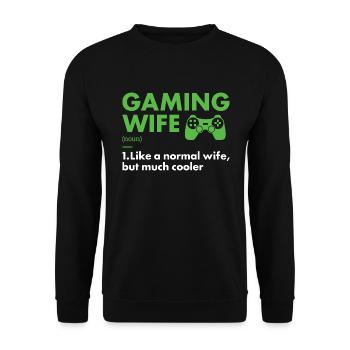 Gamer Wife Definition Gaming - Unisex Sweatshirt - black - Front - Alina (178cm) & Michal (187cm)
