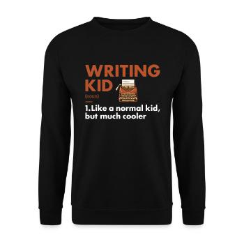 Writer Kid Definition Writing - Unisex Sweatshirt - black - Front - Alina (178cm) & Michal (187cm)
