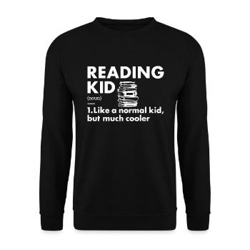 Reader Kid Definition Reading - Unisex Sweatshirt - black - Front - Alina (178cm) & Michal (187cm)
