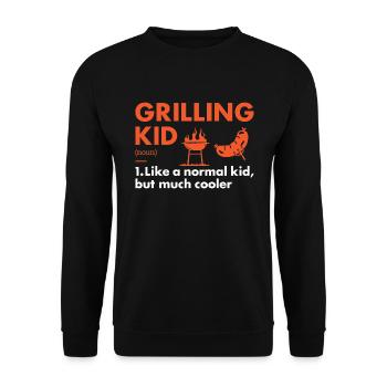 Griller Kid Definition Grilling - Unisex Sweatshirt - black - Front - Alina (178cm) & Michal (187cm)