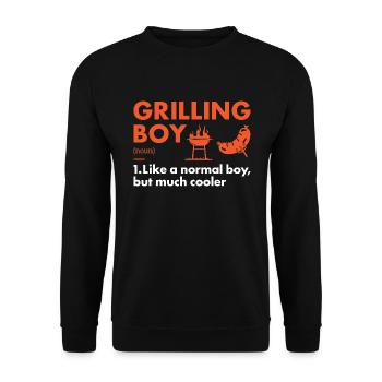 Griller Boy Definition Grilling - Unisex Sweatshirt - black - Front - Alina (178cm) & Michal (187cm)
