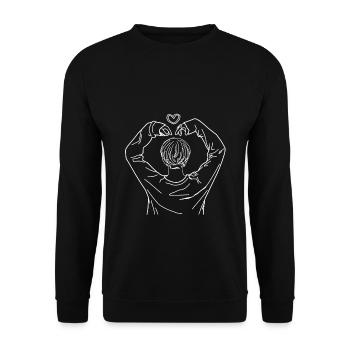 jimin coeur kpop korea idée de cadeau - Sweat-shirt Unisexe - noir - Devant - Alina (178cm) & Michal (187cm)