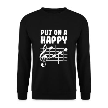 Mettre un visage heureux - Sweat-shirt Unisexe - noir - Devant - Alina (178cm) & Michal (187cm)