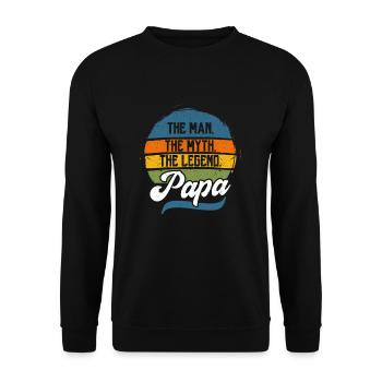 L'homme Le mythe La légende Papa - Sweat-shirt Unisexe - noir - Devant - Alina (178cm) & Michal (187cm)