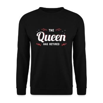 The Queen Has Retired - Unisex Pullover - Schwarz - Vorne - Alina (178cm) & Michal (187cm)