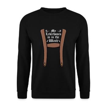 My Lederhosen Is In The Wash - Unisex Sweatshirt - black - Front - Alina (178cm) & Michal (187cm)