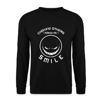 Choking Others Makes Me Smile - Unisex Pullover - Schwarz - Vorne - Alina (178cm) & Michal (187cm)