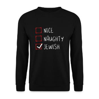 Nice Naughty Jewish - Sweat-shirt Unisexe - noir - Devant - Alina (178cm) & Michal (187cm)