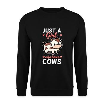 Juste une fille qui aime les vaches - Sweat-shirt Unisexe - noir - Devant - Alina (178cm) & Michal (187cm)