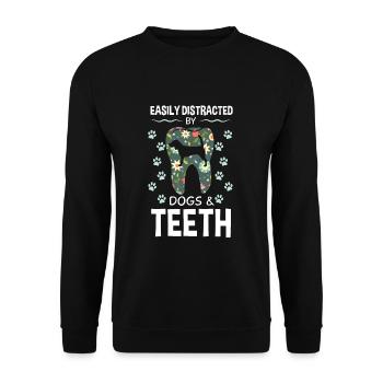 Easily Distracted By Dogs And Teeth - Unisex Sweatshirt - black - Front - Alina (178cm) & Michal (187cm)