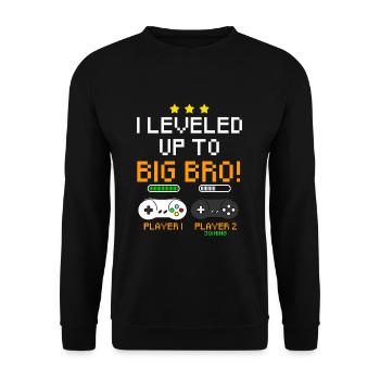 J'ai nivelé jusqu'à Big Bro - Sweat-shirt Unisexe - noir - Devant - Alina (178cm) & Michal (187cm)