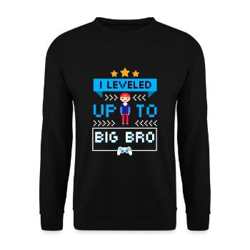 J'ai nivelé jusqu'à Big Bro - Sweat-shirt Unisexe - noir - Devant - Alina (178cm) & Michal (187cm)