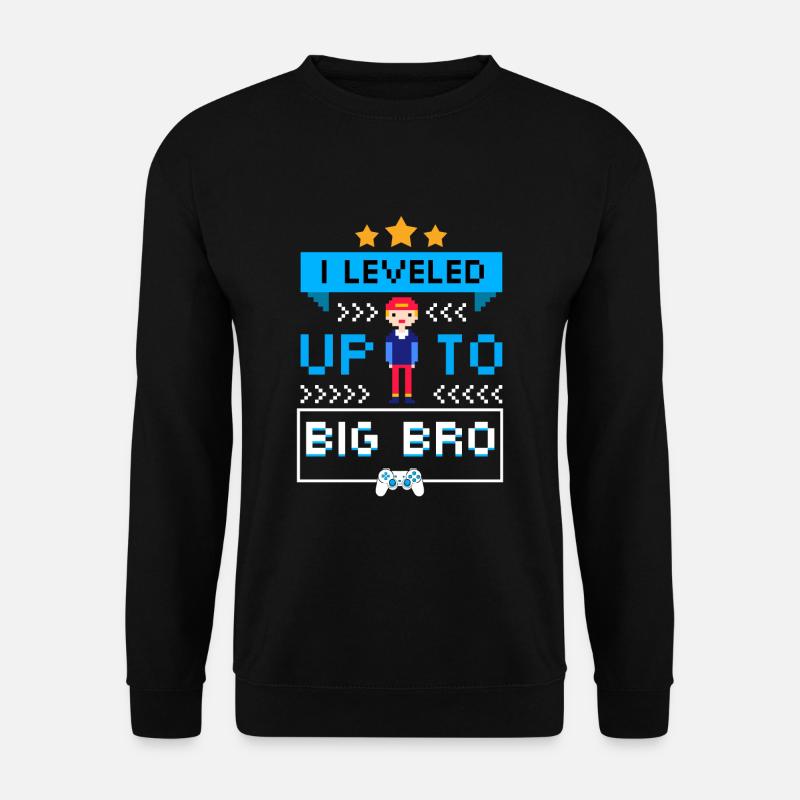 I Leveled Up To Big Bro - Unisex Pullover - Schwarz