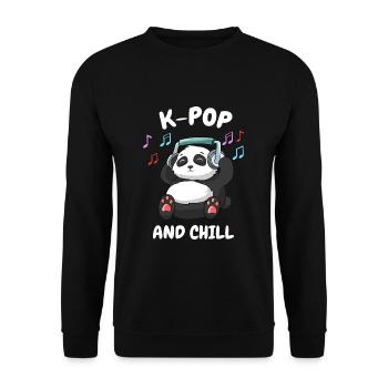 K-Pop et Chill - Sweat-shirt Unisexe - noir - Devant - Alina (178cm) & Michal (187cm)