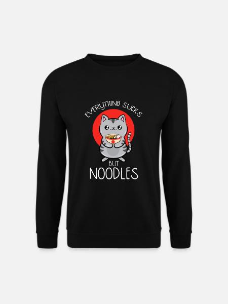 Everything Sucks But Noodles - Unisex Sweatshirt - black