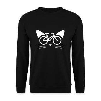 Bicycle cat face - Unisex Sweatshirt - black - Front - Alina (178cm) & Michal (187cm)