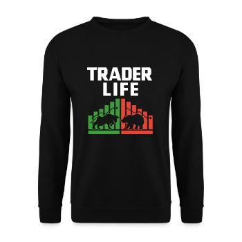 Trader Life - Unisex Sweatshirt - black - Front - Alina (178cm) & Michal (187cm)