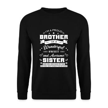 Brother Of An Awesome Sister - Unisex Sweatshirt - black - Front - Alina (178cm) & Michal (187cm)