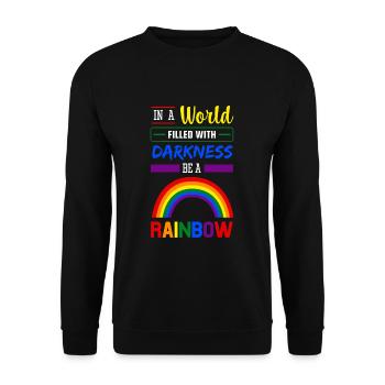 Be A Rainbow - Unisex Pullover - Schwarz - Vorne - Alina (178cm) & Michal (187cm)