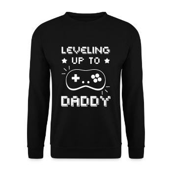 Leveling Up To Daddy - Unisex Sweatshirt - black - Front - Alina (178cm) & Michal (187cm)
