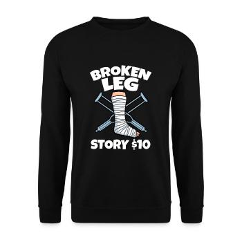 Broken Leg Story - Unisex Sweatshirt - black - Front - Alina (178cm) & Michal (187cm)