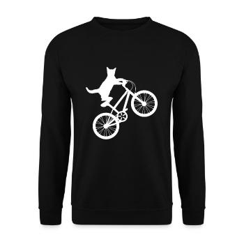 Chat chevauche vélo Drôle de motard cadeau - Sweat-shirt Unisexe - noir - Devant - Alina (178cm) & Michal (187cm)