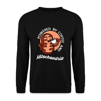 Powered By Coffee And Mitochondria - Unisex Sweatshirt - black - Front - Alina (178cm) & Michal (187cm)