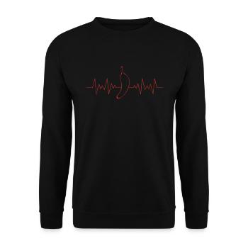Jalapeno Herzschlag Chilischote Chili - Unisex Pullover - Schwarz - Vorne - Alina (178cm) & Michal (187cm)