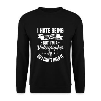Je déteste être un cadeau de vidéaste génial - Sweat-shirt Unisexe - noir - Devant - Alina (178cm) & Michal (187cm)