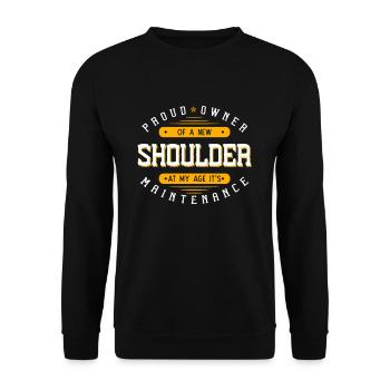 Fier propriétaire d’une nouvelle épaule - Sweat-shirt Unisexe - noir - Devant - Alina (178cm) & Michal (187cm)