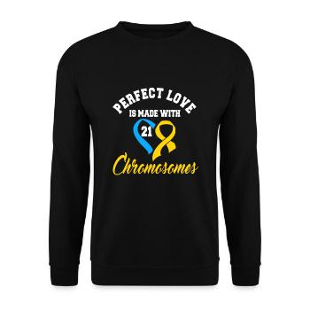 Perfect Love Is Made With 21 Chromosomes - Unisex Sweatshirt - black - Front - Alina (178cm) & Michal (187cm)