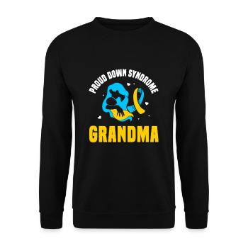 Fier syndrome de Down Grand-mère - Sweat-shirt Unisexe - noir - Devant - Alina (178cm) & Michal (187cm)