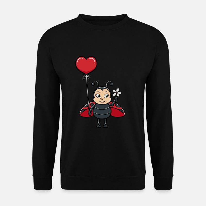 Ladybug with heart balloon - Unisex Sweatshirt - black