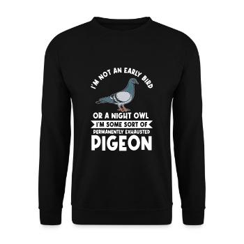 I'm Not An Early Bird Or A Night Owl - Unisex Pullover - Schwarz - Vorne - Alina (178cm) & Michal (187cm)